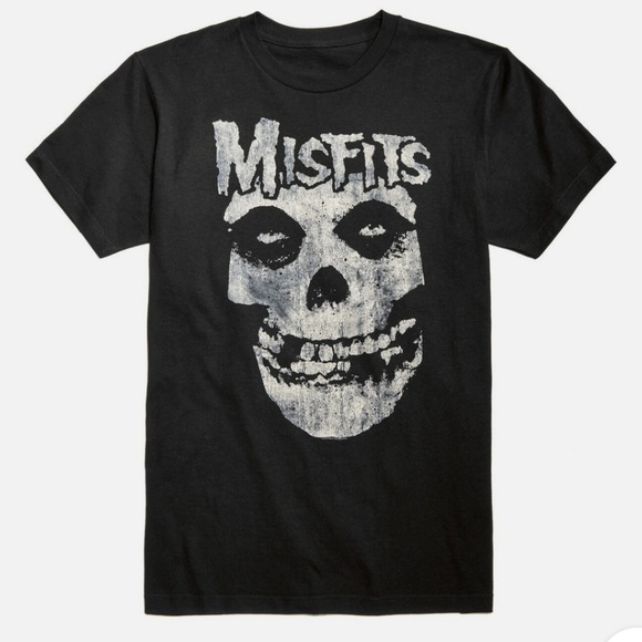 Tultex Other - Tultex Black men’s Misfits Skull crew neck short sleeve band Tee